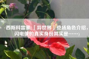 西斯科雷蒙(「异世界」登场角色介绍，闪电侠的真实身份其实是……)