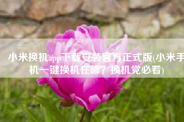 小米换机app下载安装官方正式版(小米手机一键换机在哪？换机党必看)