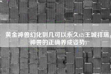 黄金神兽幻化到几可以永久t2(王城祥瑞，神兽的正确养成姿势)
