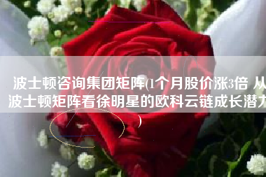 波士顿咨询集团矩阵(1个月股价涨3倍 从波士顿矩阵看徐明星的欧科云链成长潜力)