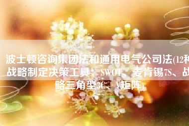 波士顿咨询集团法和通用电气公司法(12种战略制定决策工具：SWOT、麦肯锡7S、战略三角型3C、V矩阵)