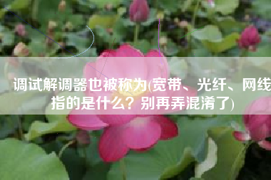 调试解调器也被称为(宽带、光纤、网线指的是什么？别再弄混淆了)