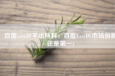 百度easydl(不出所料，百度EasyDL市场份额还是第一)