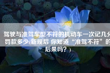 驾驶与准驾车型不符的机动车一次记几分罚款多少(新规后 你知道“准驾不符”的后果吗？)