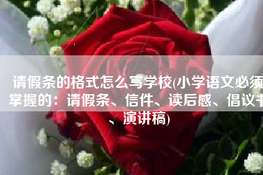 请假条的格式怎么写学校(小学语文必须掌握的：请假条、信件、读后感、倡议书、演讲稿)