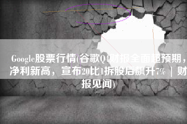 Google股票行情(谷歌Q4财报全面超预期，净利新高，宣布20比1拆股后飙升7% | 财报见闻)