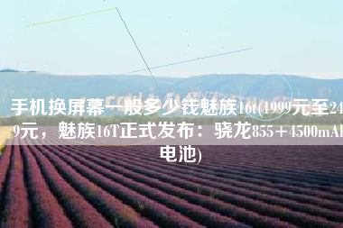 手机换屏幕一般多少钱魅族16t(1999元至2499元，魅族16T正式发布：骁龙855+4500mAh电池)