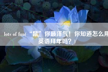 lots of fun(“鼠”你最洋气！你知道怎么用英语拜年吗？)