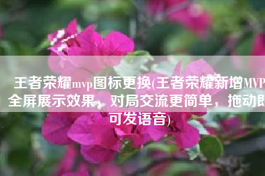 王者荣耀mvp图标更换(王者荣耀新增MVP全屏展示效果，对局交流更简单，拖动即可发语音)