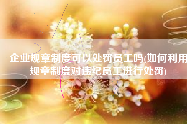企业规章制度可以处罚员工吗(如何利用规章制度对违纪员工进行处罚)
