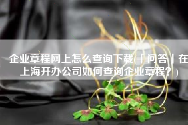 企业章程网上怎么查询下载(「问答」在上海开办公司如何查询企业章程？)