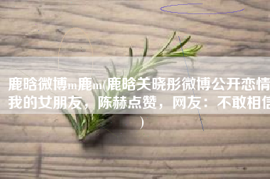 鹿晗微博m鹿m(鹿晗关晓彤微博公开恋情：我的女朋友，陈赫点赞，网友：不敢相信)