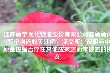 江苏新宁现代物流股份有限公司最新新闻(新宁物流收关注函，深交所：说明与中原金控是否存在其他应披露而未披露的协议)