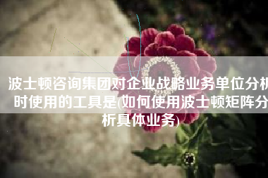 波士顿咨询集团对企业战略业务单位分析时使用的工具是(如何使用波士顿矩阵分析具体业务)