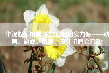 华视娱乐招聘(第三届遇见实力派——动画、游戏、影视、设计招聘会启动)