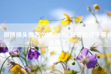 微博换头像怎么换(220225 任嘉伦终于要换头像了)