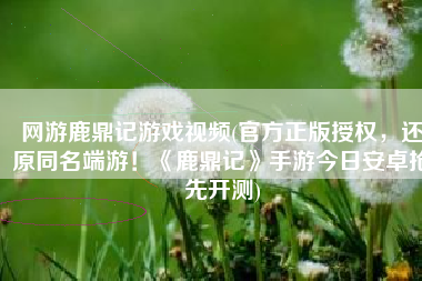 网游鹿鼎记游戏视频(官方正版授权，还原同名端游！《鹿鼎记》手游今日安卓抢先开测)