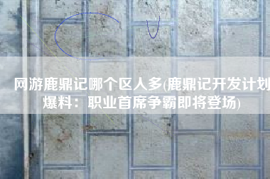 网游鹿鼎记哪个区人多(鹿鼎记开发计划爆料：职业首席争霸即将登场)