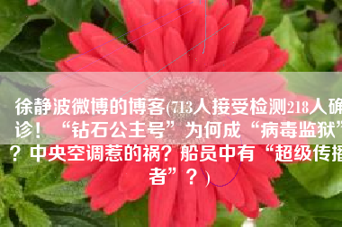 徐静波微博的博客(713人接受检测218人确诊！“钻石公主号”为何成“病毒监狱”？中央空调惹的祸？船员中有“超级传播者”？)