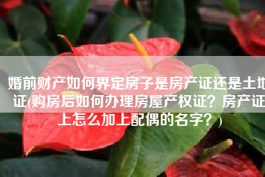 婚前财产如何界定房子是房产证还是土地证(购房后如何办理房屋产权证？房产证上怎么加上配偶的名字？)