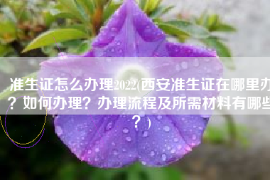 准生证怎么办理2022(西安准生证在哪里办？如何办理？办理流程及所需材料有哪些？)