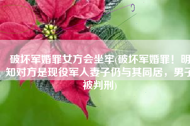 破坏军婚罪女方会坐牢(破坏军婚罪！明知对方是现役军人妻子仍与其同居，男子被判刑)