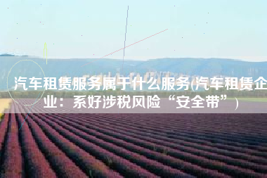 汽车租赁服务属于什么服务(汽车租赁企业：系好涉税风险“安全带”)
