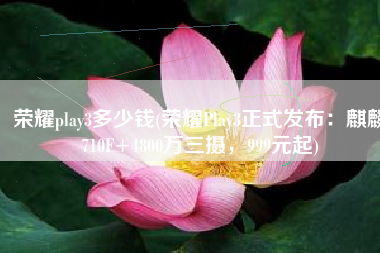 荣耀play3多少钱(荣耀Play3正式发布：麒麟710F+4800万三摄，999元起)