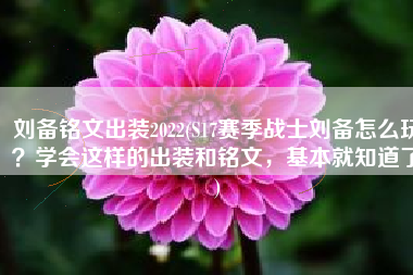 刘备铭文出装2022(S17赛季战士刘备怎么玩？学会这样的出装和铭文，基本就知道了)