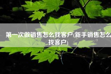 第一次做销售怎么找客户(新手销售怎么找客户)