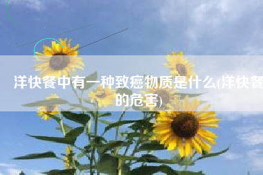 洋快餐中有一种致癌物质是什么(洋快餐的危害)