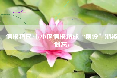 信报箱尺寸(小区信报箱成“摆设”渐被遗忘)