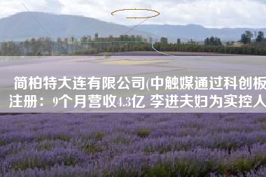 简柏特大连有限公司(中触媒通过科创板注册：9个月营收4.3亿 李进夫妇为实控人)