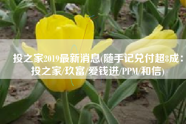 投之家2019最新消息(随手记兑付超8成：投之家/玖富/爱钱进/PPM/和信)