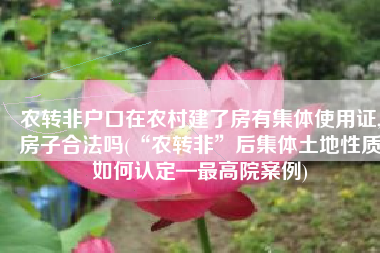 农转非户口在农村建了房有集体使用证,房子合法吗(“农转非”后集体土地性质如何认定—最高院案例)