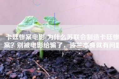 卡廷惨案电影(为什么苏联会制造卡廷惨案？别被电影给骗了，波兰本身就有问题)