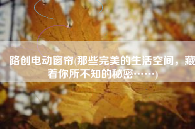 路创电动窗帘(那些完美的生活空间，藏着你所不知的秘密……)