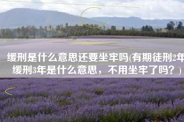 缓刑是什么意思还要坐牢吗(有期徒刑2年缓刑3年是什么意思，不用坐牢了吗？)