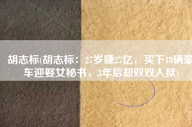 胡志标(胡志标：27岁赚27亿，买下18辆豪车迎娶女秘书，3年后却双双入狱)