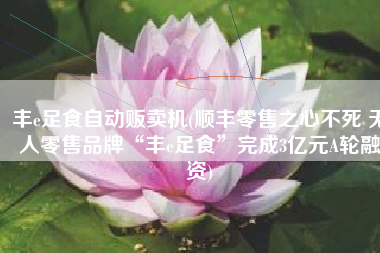 丰e足食自动贩卖机(顺丰零售之心不死 无人零售品牌“丰e足食”完成3亿元A轮融资)
