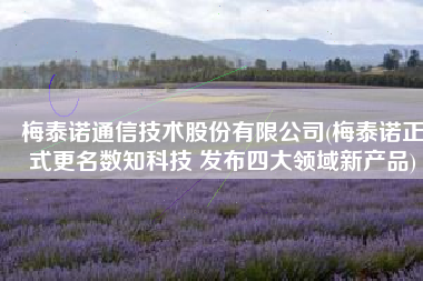 梅泰诺通信技术股份有限公司(梅泰诺正式更名数知科技 发布四大领域新产品)