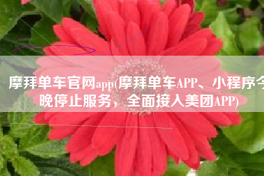 摩拜单车官网app(摩拜单车APP、小程序今晚停止服务，全面接入美团APP)