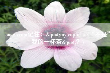oone ccup(记住："my cup of tea“不是”我的一杯茶"？)
