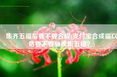 集齐五福后要不要合成(支付宝合成福以后要不要继续集五福？)