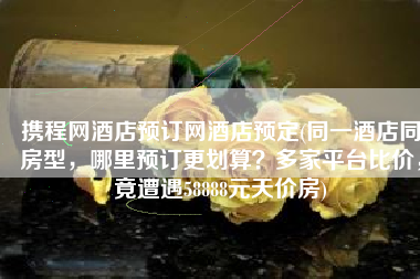 携程网酒店预订网酒店预定(同一酒店同房型，哪里预订更划算？多家平台比价，竟遭遇58888元天价房)