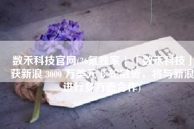 数禾科技官网(36氪独家 | 「数禾科技」获新浪 3000 万美元 B 轮融资，将与新浪进行多方面合作)