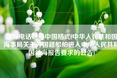 国际电话区号中国格式(中华人民共和国海事局关于外国籍船舶进入中华人民共和国领海报告要求的公告)