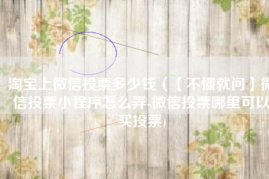 淘宝上微信投票多少钱（【不懂就问】微信投票小程序怎么弄-微信投票哪里可以买投票)