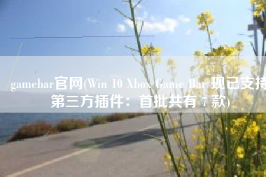 gamebar官网(Win 10 Xbox Game Bar 现已支持第三方插件：首批共有 7 款)