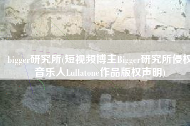 bigger研究所(短视频博主Bigger研究所侵权音乐人Lullatone作品版权声明)